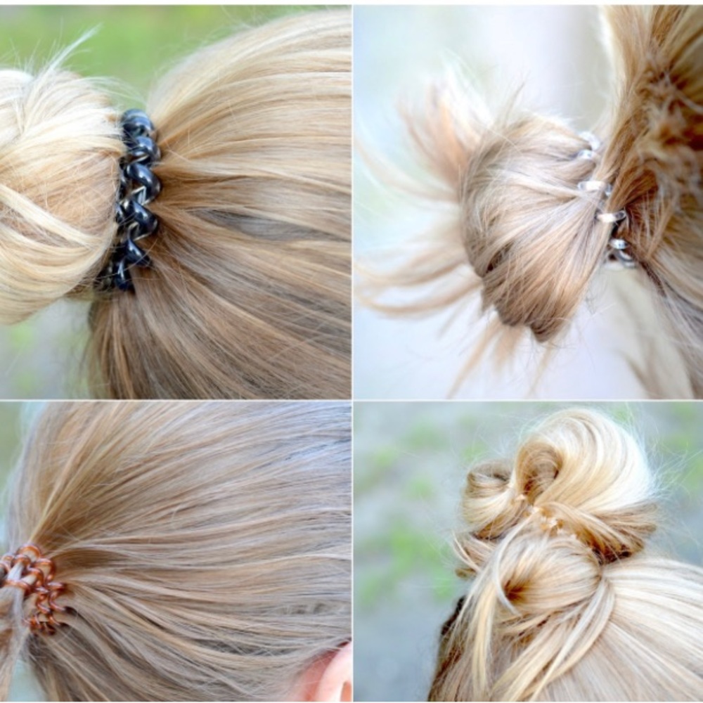 Brown Phone Cord Hair Ties | Bundle of 3 | Ponytail Hair Coils No Crease NWT